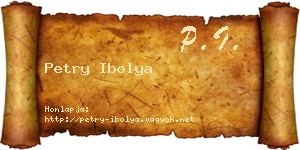Petry Ibolya névjegykártya